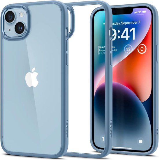 Spigen Ultra Hybrid Hoesje Geschikt voor Apple iPhone 14 Back Cover Blauw