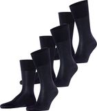 FALKE Tiago 3-Pack eenkleurig fil d'Ecosse katoen multipack sokken heren blauw - maat 43-44