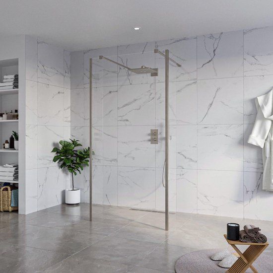FortiFura Galeria Vrijstaande Inloopdouche - 100x200cm - Helder - Gunmetal