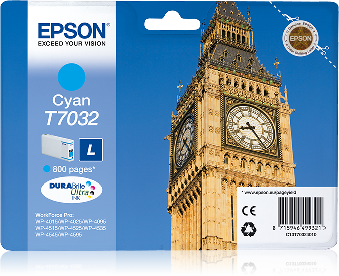 Epson Big Ben - Inktcartridge - Cyaan - 9 ml - C13T70324010