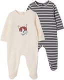 Vertbaudet Set van 2 boxpakjes met rugsluiting voor baby's vanille