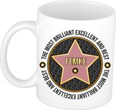 Bellatio Decorations Naam mok Femke - wit - Most Brilliant - keramiek - 300 ml - collega beker - cadeau
