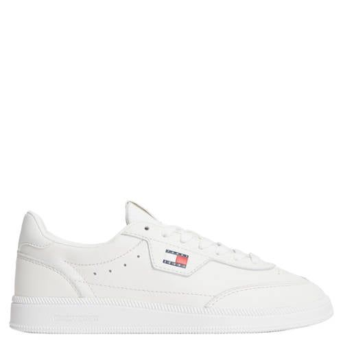 Tommy Jeans leren sneakers met logo - wit