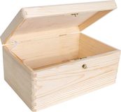 Creative Deco XXL Grote Houten Doos met Sleutel Opberg-Kist | 30 x 20 x 14 cm | Hout | Naturliijk