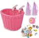 OEM Holland Connections Fietsmand - Meisjesfiets - Roze - 12-20 inch - Waterafstotend - Handgeweven - Inclusief Bel en 30 Stickers