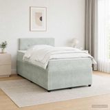 vidaXL Boxspringbed met matras Lichtgrijs 120 x 200 cm Fluweel