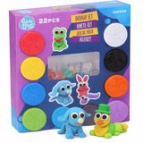Eddy Toys Kleiset – 22-delige Klei Set voor Kinderen – 10 Potjes Boetseerklei (55 g) + 12 Vormpjes – Zachte Klei – Knutselen voor Kinderen – Voor Thuis of School
