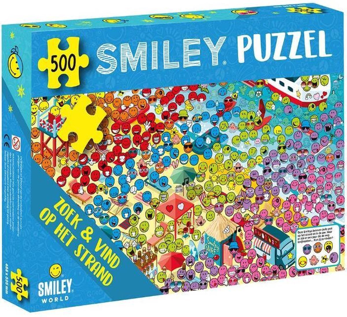 Smileyworld Smiley Puzzel - zoek en vind op het strand