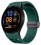 Wigento Samsung Galaxy Watch FE / 6 / 5 / 4 40mm: siliconen horlogeband met magnetische sluiting, groene kleur