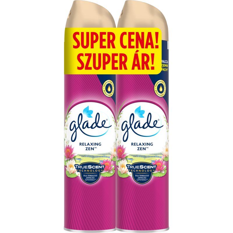 Glade Relaxing Zen Geurspray, sandelhout en appel, langdurige geur, 2 x 300 ml