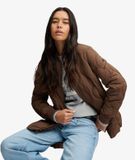 Superdry - Korte Onion Quilt Liner Jas - Dames - Kombucha Bruin - Maat UK16-EU42