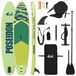POSEIDON Planche de SUP avec siège 2-en-1 335 x 76 x 15 cm Vert