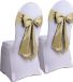 Merkloos / Sans marque Partydeco Stoel decoratie strik - 30x - goud - Bruiloft stoelen versiering - Satijn lint sjerp aankleding - 275 x 15 cm