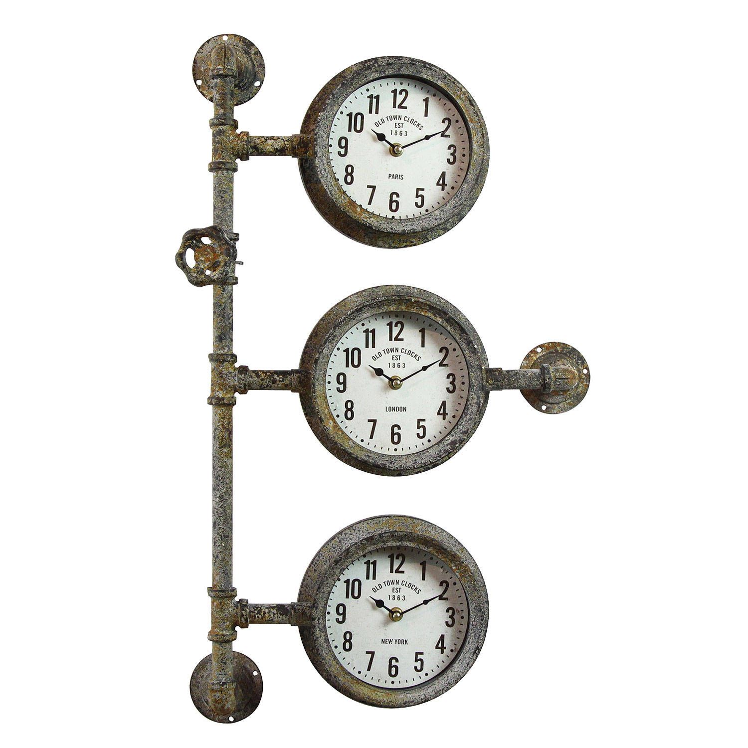 Clayre & Eef bruine wandklok 41*16*69 cm /3*aa jjkl00001