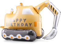 PartyDeco Staande folieballon Happy Birthday graafmachine, 76 x 49cm