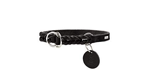 HUNTER SOLID EDUCATION Dressuurhals voor honden, Leer, Zacht, Gripvast, Donkerbruin, 60 (L)