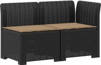 vidaXL Tuinbank 2-zits met kussens in rotan look PP Antraciet