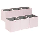 Amazon Basics Opbergkubussen, opvouwbaar, stof, 33 x 38 x 33 cm, pioenroze (Peony Pink), verpakking van 6 stuks