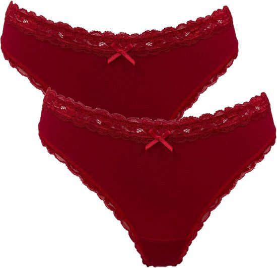 My Basic by After Eden After Eden My Basic Weekend string 2-pack Dames onderbroek - Rood - Maat S