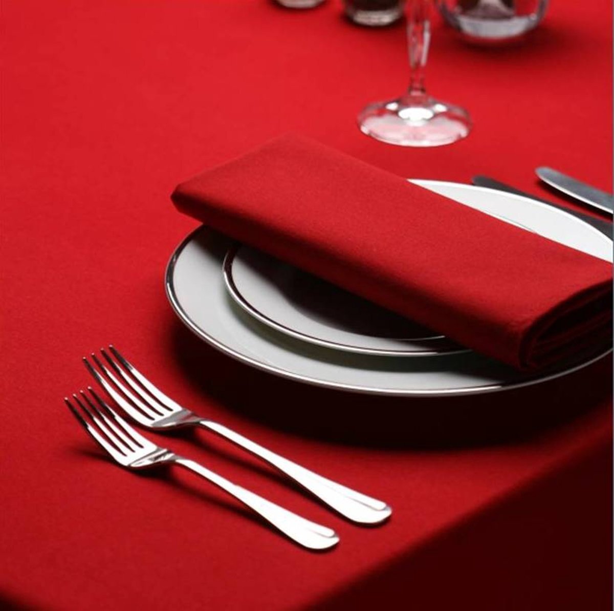 Treb Horecalinnen Tafellaken, rood, 132*178cm, Treb-SP-Tablecloth-Red