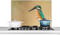 KitchenYeah Spatscherm keuken 90x60 cm - IJsvogel - Aluminium
