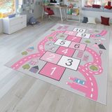 TT Home Kinderkamertapijt tapijt jongen meisje kinderkamertapijt baby antislip straat 200 x 290 cm Rechthoek Roze
