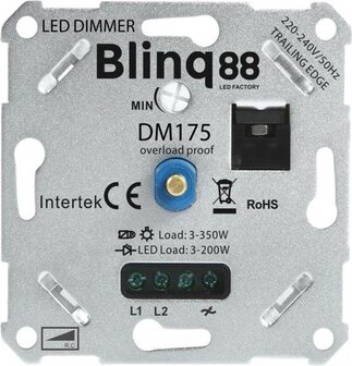 Blinq Universele LED Dimmer 3-175W - Grijs - Fase Afsnijding