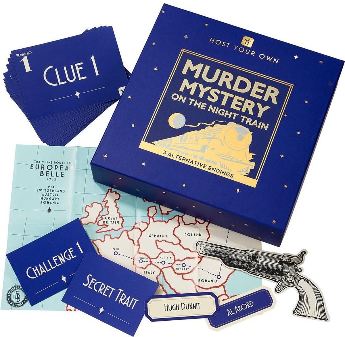 Talking Tables Reusable Murder Mystery on the Train Kit | Host Your Own Games Night | Orient Express 1930s Themed Dinner Party | 3 Alternative Endings | Fancy Dress | For Adults, After Dinner, Gift