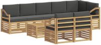 vidaXL - Bank loungeset - 8 zitplekken - Polyester - Wit en antracietkleurig