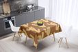 Bonamaison Tafelkleed, Anti-Mold, Sneldrogend, Waterdicht, 100% Polyester Tafellaken, Bruine tinten, 140 x 140 Cm - Ontworpen en Vervaardigd in Turkije
