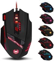 Zelotes Gaming Muis, 9200DPI, 8 Toetsen, USB, Ergonomisch, Bekabeld - PC/Mac/Laptop
