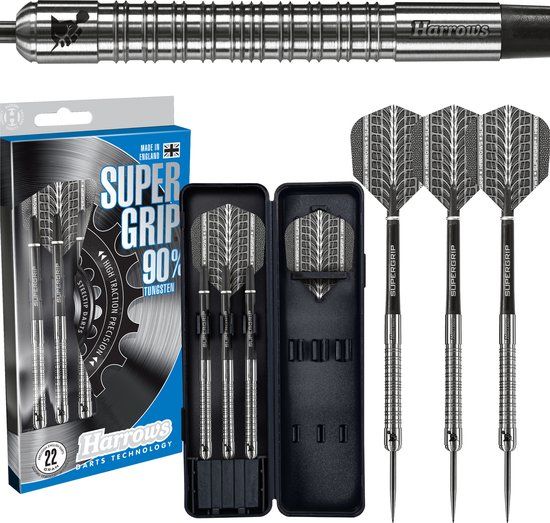 Harrows SUPERGRIP 90% Tungsten Steel Tip Darts - 21g