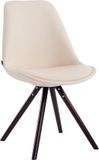 CLP Laval Eetkamerstoel - Kunstleer, Hout, 48 cm zithoogte, 42 cm zitdiepte, cappuccino/creme