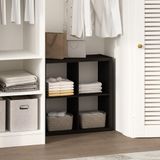 Furinno Kubieke Open Rug Multifunctionele Kleding & Kast Opslag Organizer Plank, 4-Cube, Donker Eiken