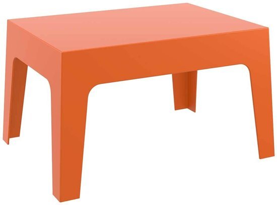 Clp Tuintafel BOX gemaakt van plastic, stapelbare bijzettafel met een hoogte van: 43 cm, weerbestendige buitentafel, verkrijgbaar in verschillende kleuren - oranje