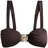 Next Dames Bikinitop met brede bandjes en metalen details - Chocolate Brown