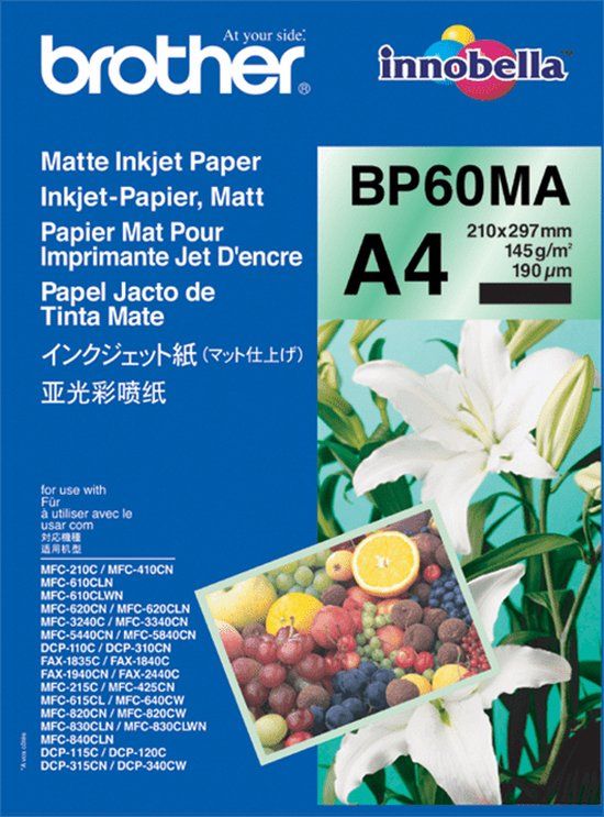 Brother BP60MA Inkjet Paper - A4 - 145 g - 25 Sheets - White