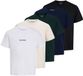 JACK&JONES Heren T-shirts - 5 stuks - Katoen - Navy Blazer - Maat XS
