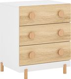 en.casa Kindercommode Vaarentaa met 3 lades 55x41x66 cm eikenkleurig
