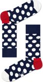 Happy Socks Big Dot Sokken - Donkerblauw/Wit - Maat 41-46