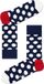 Happy Socks Big Dot Sokken - Donkerblauw/Wit - Maat 41-46