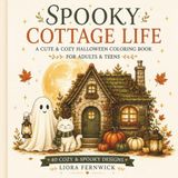 Spooky Cottage Life: A Cute & Cozy Halloween Coloring Book for Adults & Teens