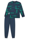 SCHIESSER Pyjama lang deep blue katoen 116