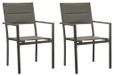 Bol Set de 2 chaises de jardin en textile et acier, gris anthracite