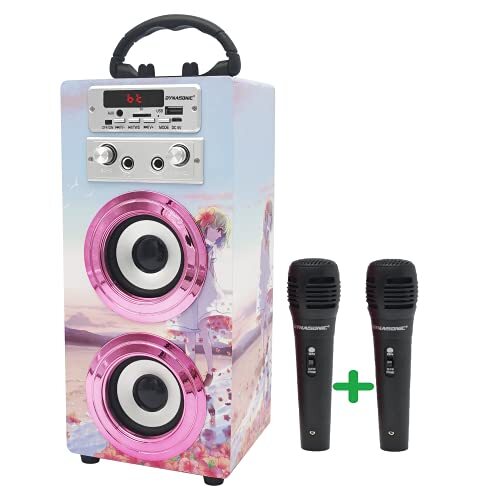 DYNASONIC (3rd Generation 2021 Model) Bluetooth Speaker met Microfoon Karaoke voor Kinderen, Speelgoed Microphone, Cadeau voor Jongens en Meisjes (Model 17)