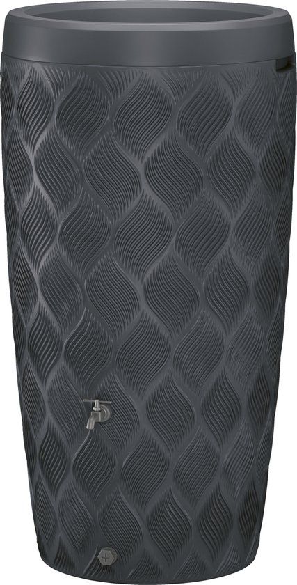 Merkloos Luxe Regenton Flow Raintank 240 Liter Design Regenton met Plantenbak Antraciet