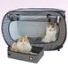 Merkloos Necoichi Draagbare stressvrije kooidrager en kattenbak, binnen en buiten, reizen (zwart, kooi/kennel+kattenbak)