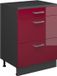 Vicco Uitbreidingscommode Rion, Rode hoogglans/Antraciet, 60 x 46 cm zonder schuine kant met 3 lades