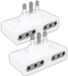 V-TAC Prise multiple peu encombrante avec 4 - Lot de 2
