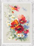 Chudo Igla (Magic Needle) Magic Needle Borduurpakket Poppies and Daisies - Klaprozen en Margrietjes - 100-061
